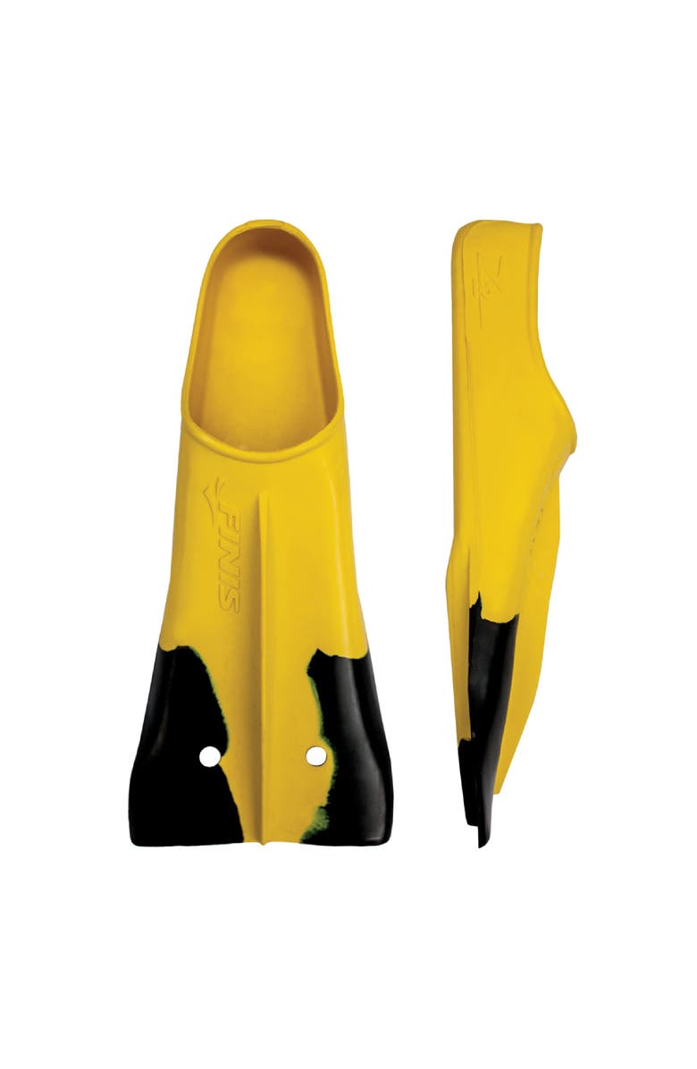FINIS Z2 Gold Zoomers Swim Fins Short Blade Training Fins for Strength and Speed Natural Rubber Fit, Main, color, Yellow