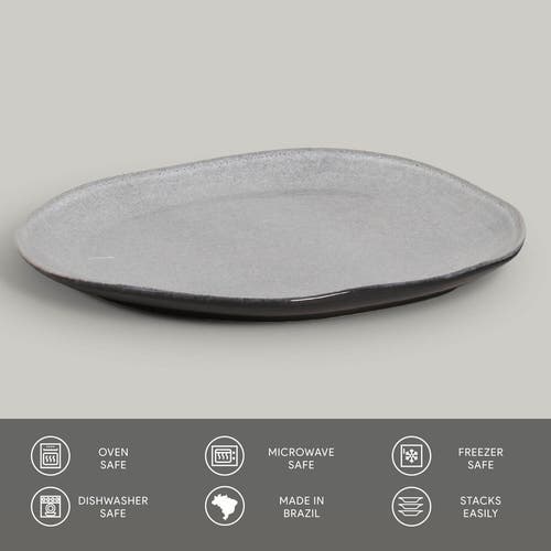 Porto Brasil Oval Dinner Plate Set Of 6 In Gray