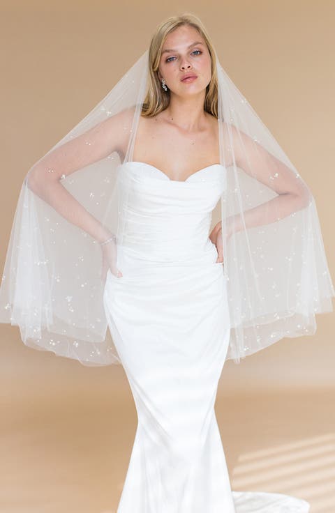 Ilaria Imitation Pearl Fingertip Veil (Nordstrom Exclusive)