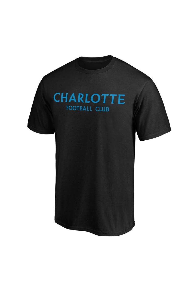 FANATICS Men's Fanatics Branded Black Charlotte FC Wordmark T-Shirt, Alternate, color, 