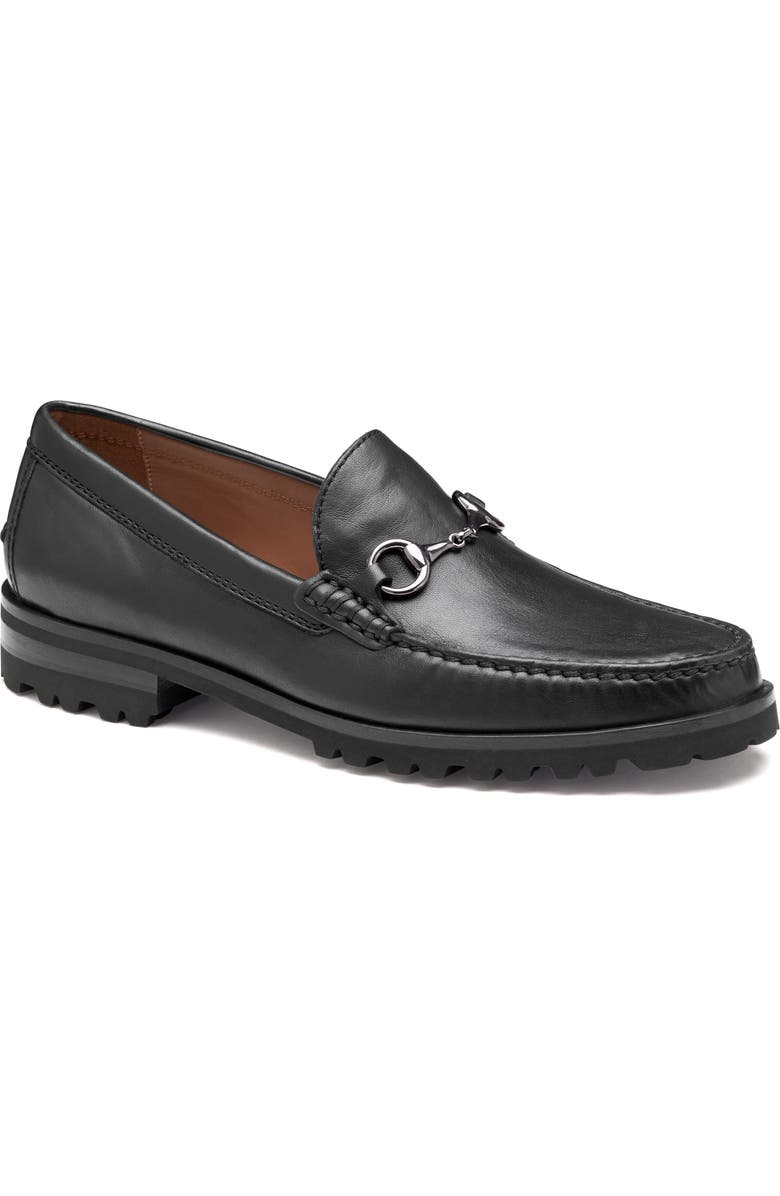 Johnston & Murphy Baldwin Lug Sole Bit Loafer, Main, color, Black Sheepskin