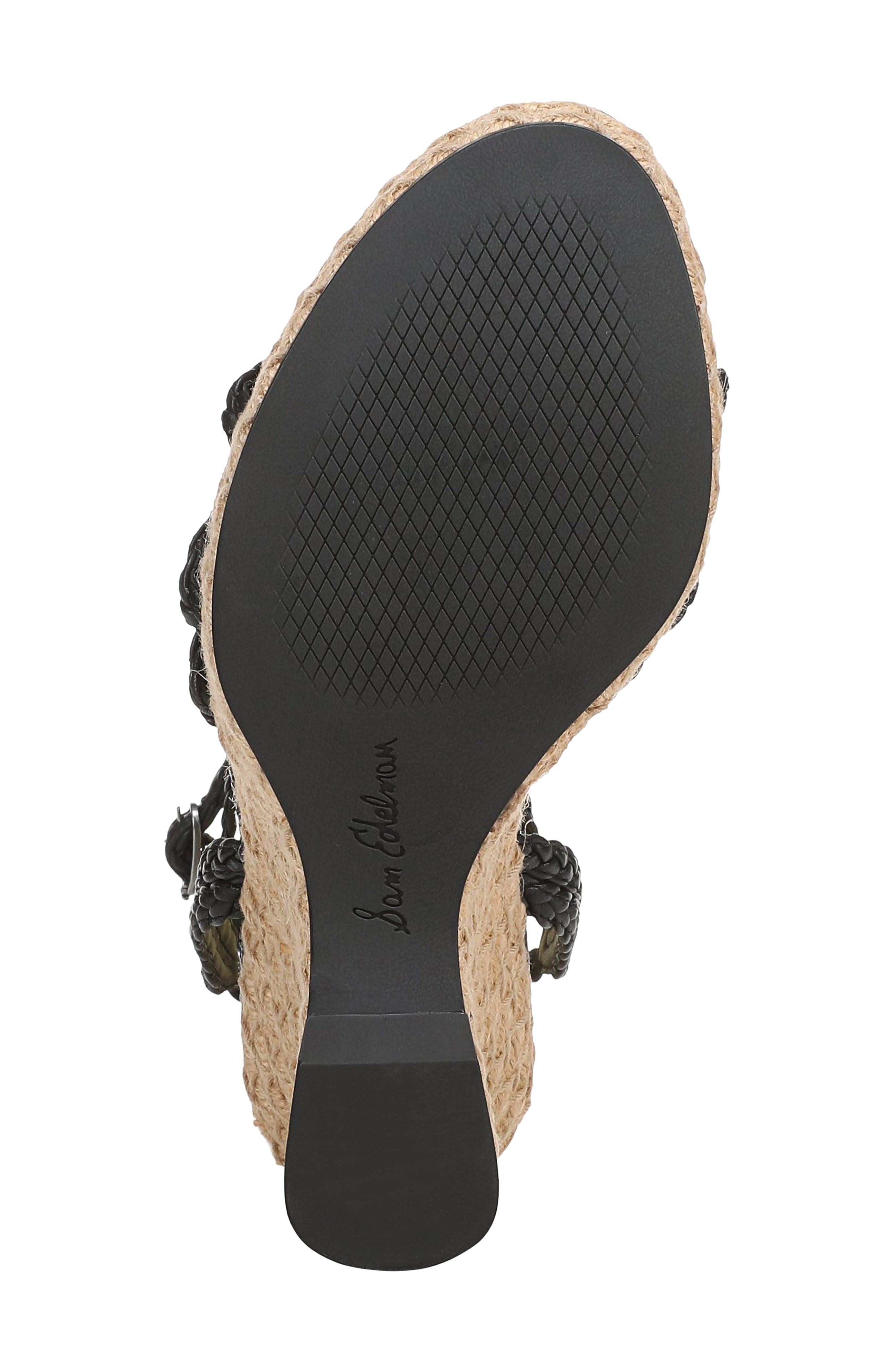 Sam Edelman Mindie Espadrille Ankle Strap Platform Wedge Sandal, Alternate, color, Black