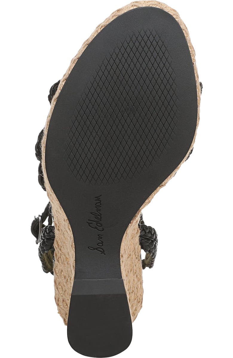 Sam Edelman Mindie Espadrille Ankle Strap Platform Wedge Sandal, Alternate, color, Black