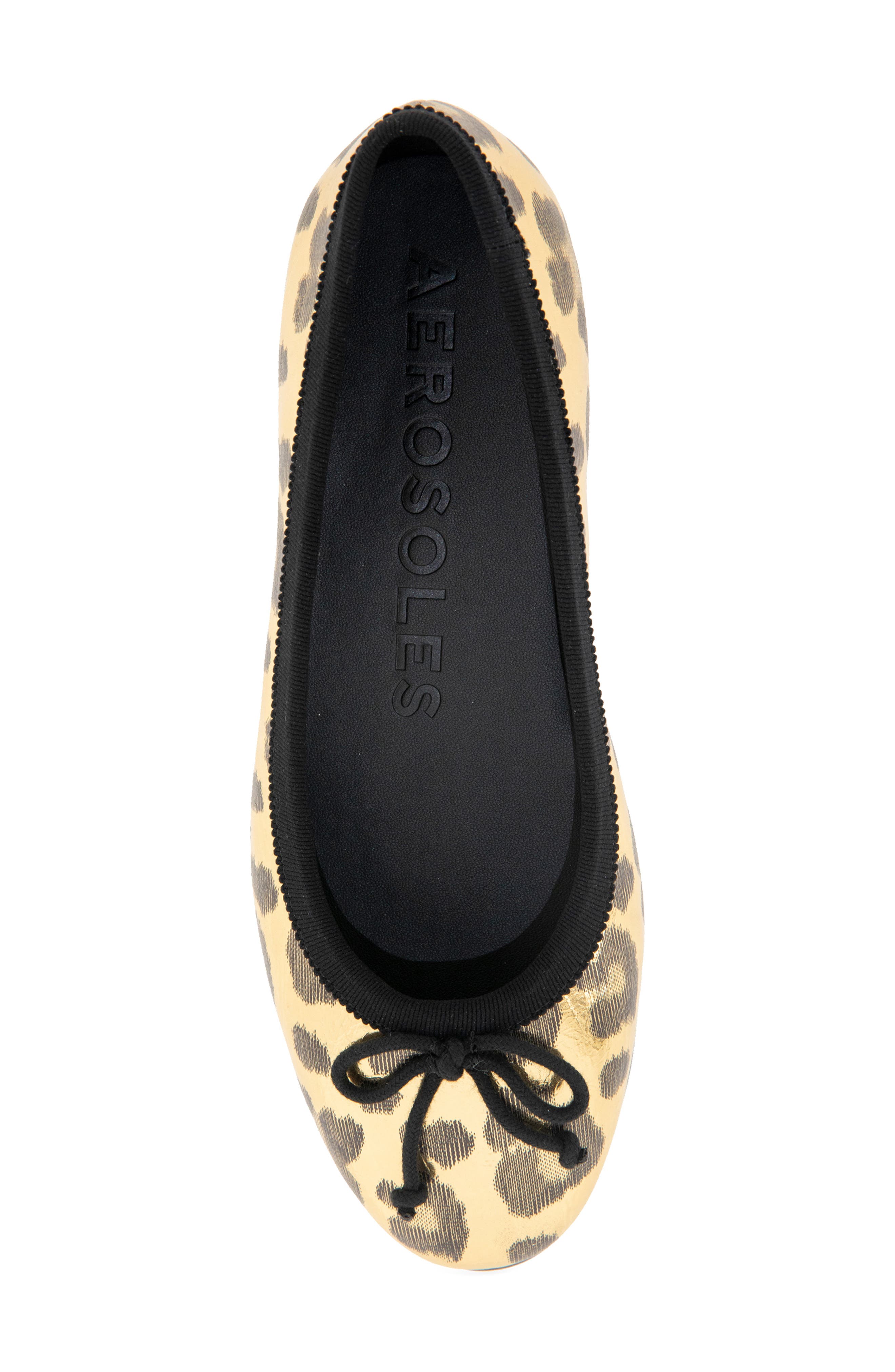 Aerosoles Homebet Ballet Flat, Alternate, color, Gold Met Leopard Faux Leather
