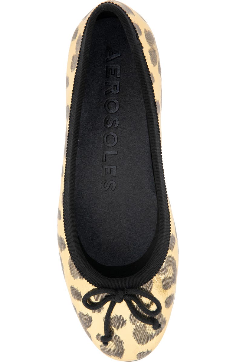 Aerosoles Homebet Ballet Flat, Alternate, color, Gold Met Leopard Faux Leather