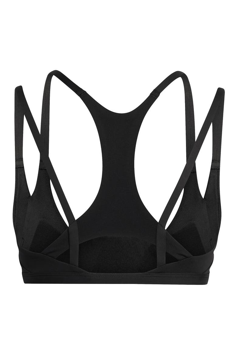 Double Strap Low Impact Sports Bra, Alternate, color, BLACK