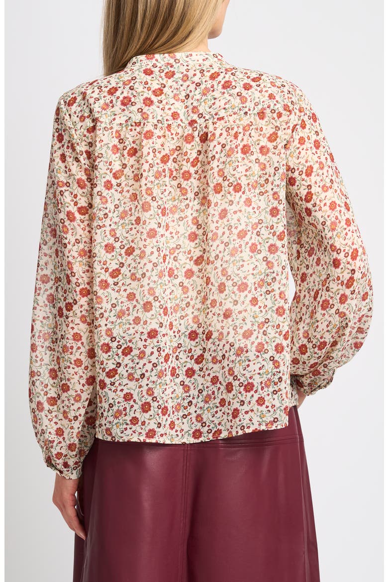 Mock Neck Button Front Shirt, Alternate, color, BABYS BREATH