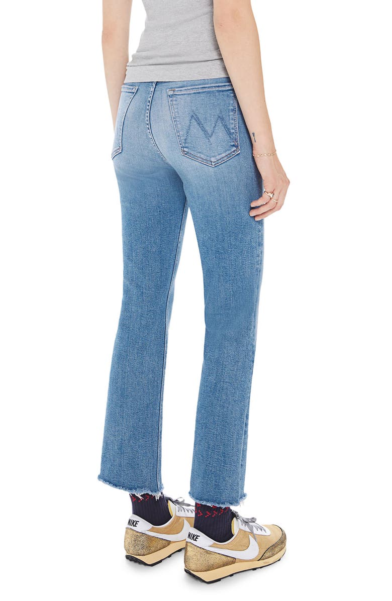 MOTHER The Tripper Ripped High Waist Fray Hem Ankle Jeans, Alternate, color, 
