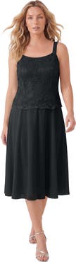 Roaman's Glitter & Lace Jacket Dress Set