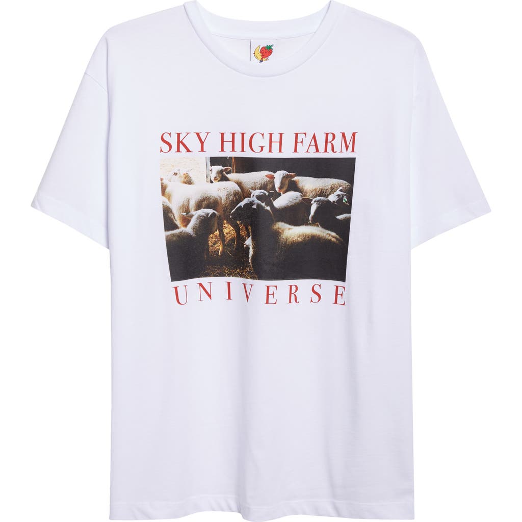 Sky High Farm Workwear Gender Inclusive Sheep Regenerative Cotton Graphic T-shirt In White