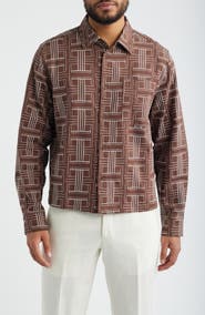 Percival Shashiko Embroidered Button-Up Shirt