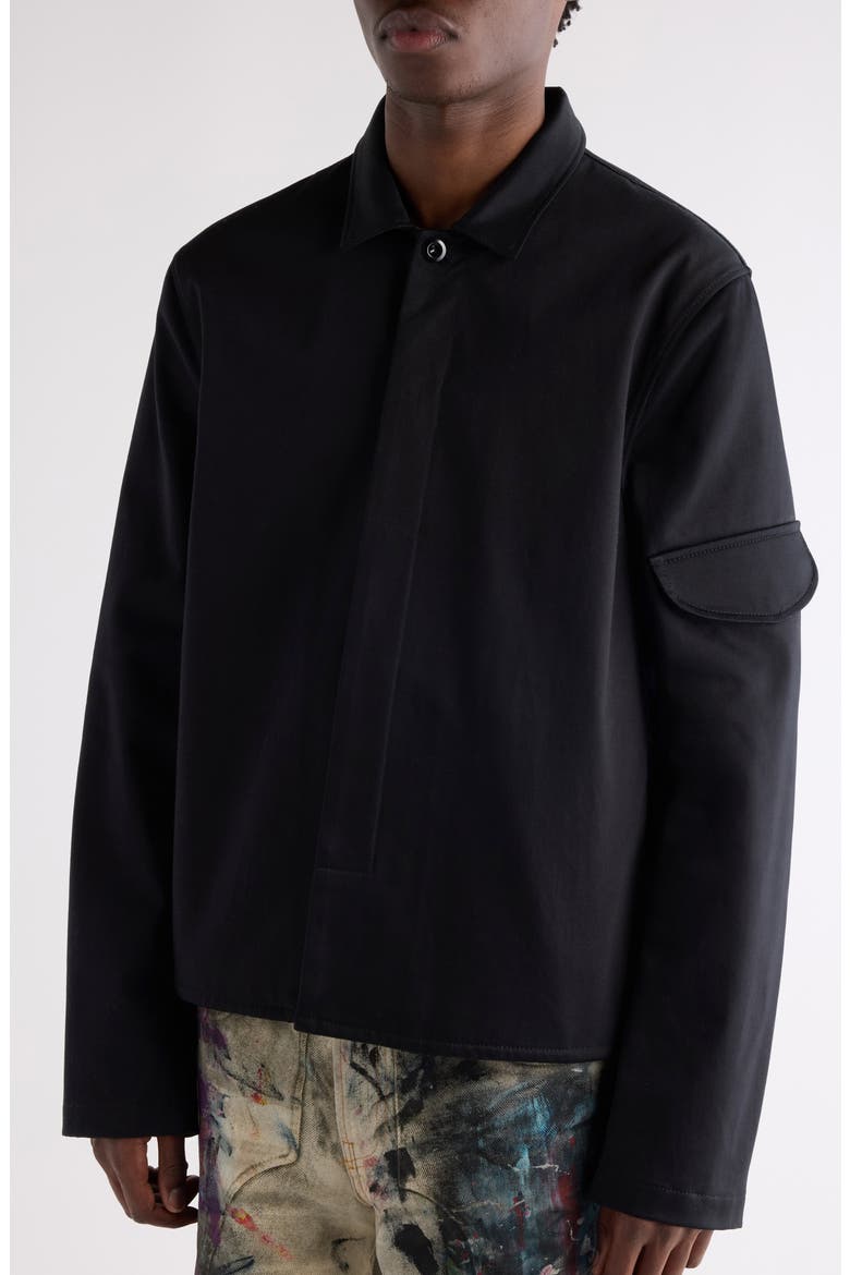 Ochino Heavyweight Cotton Sateen Jacket, Alternate, color, BLACK