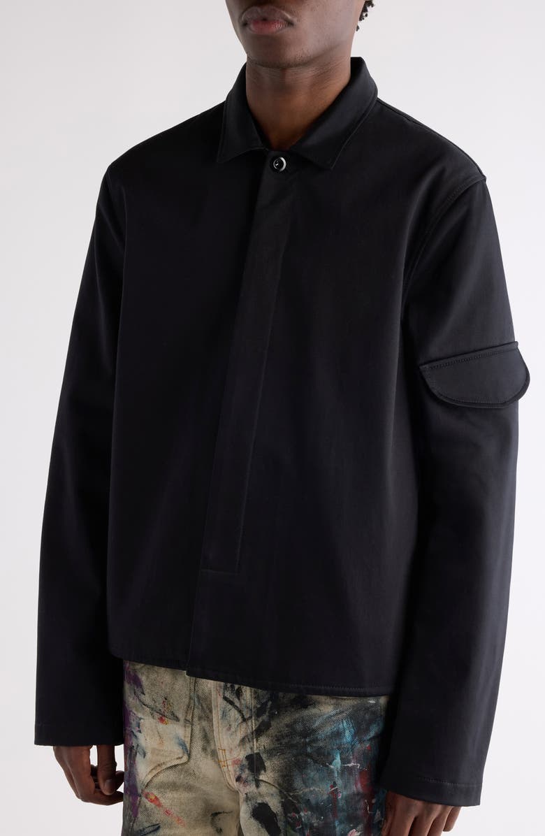 Acne Studios Ochino Heavyweight Cotton Sateen Jacket, Alternate, color, Black