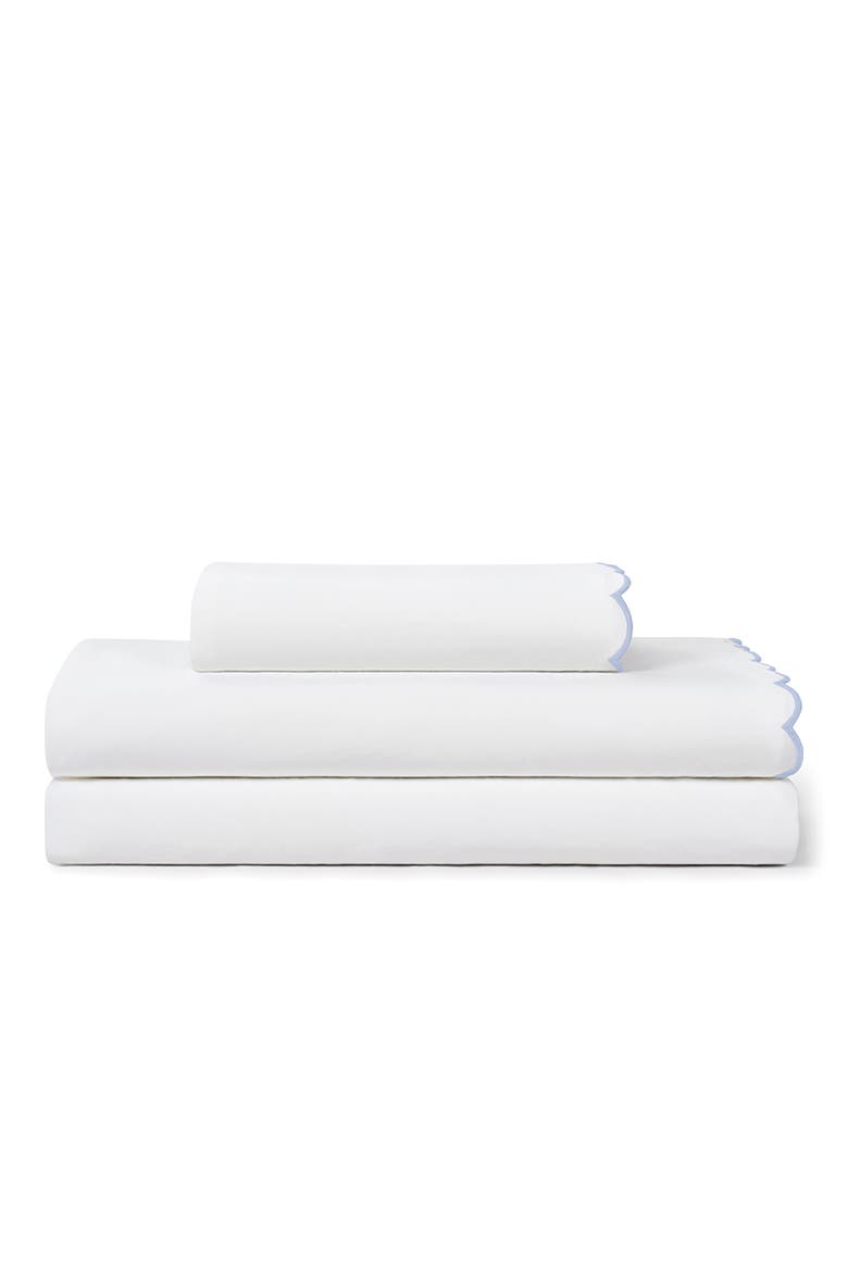 Scallop Cotton Sheet Set, Main, color, BLUE