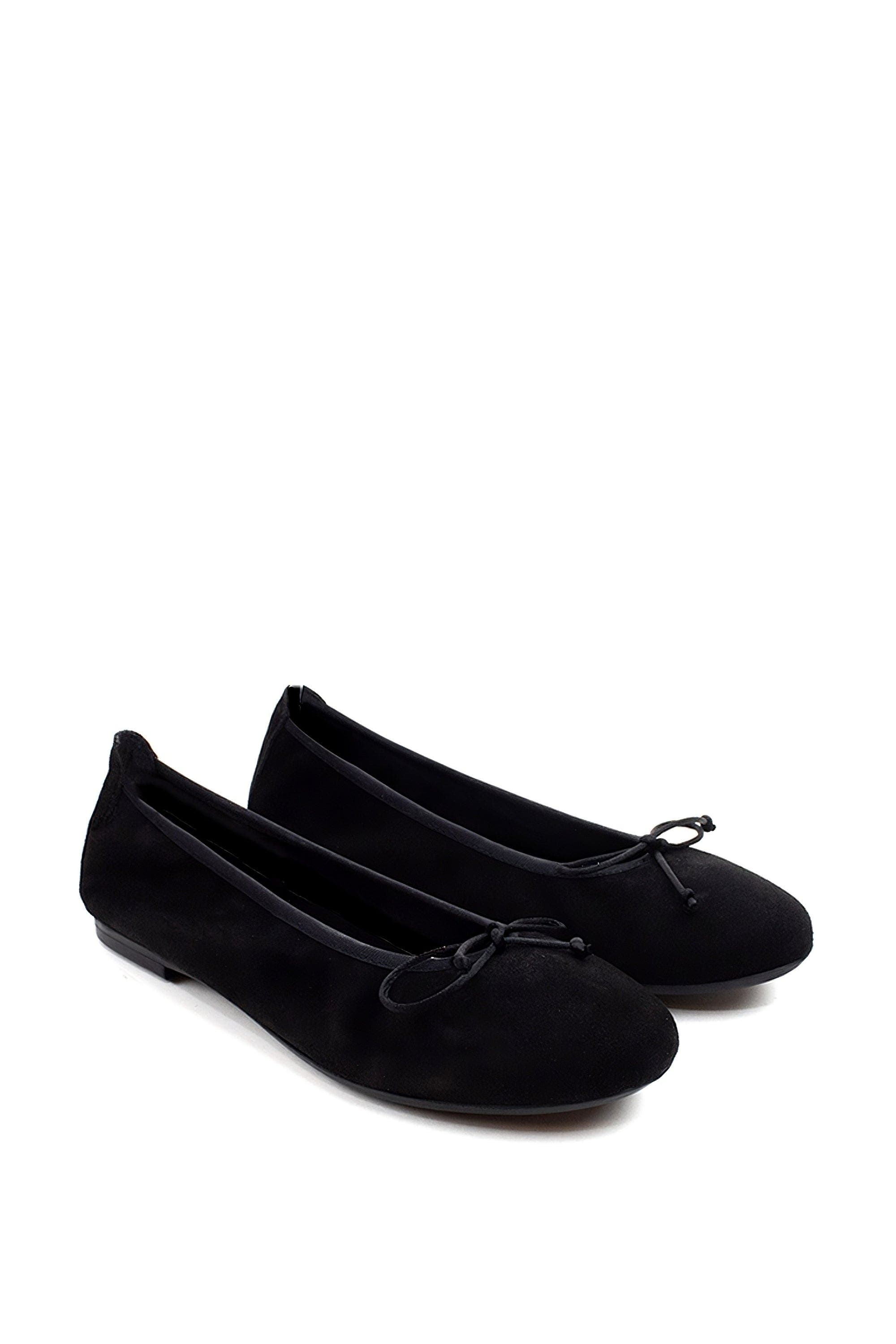 Menina Step Sofia Elastic Suede Ballet Flat, Alternate, color, Black