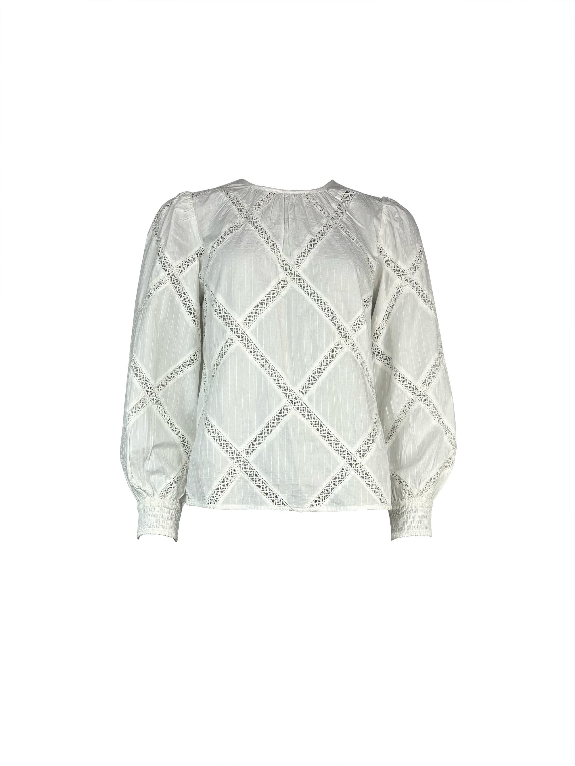 Diamond Lace Trim Blouse - image 2