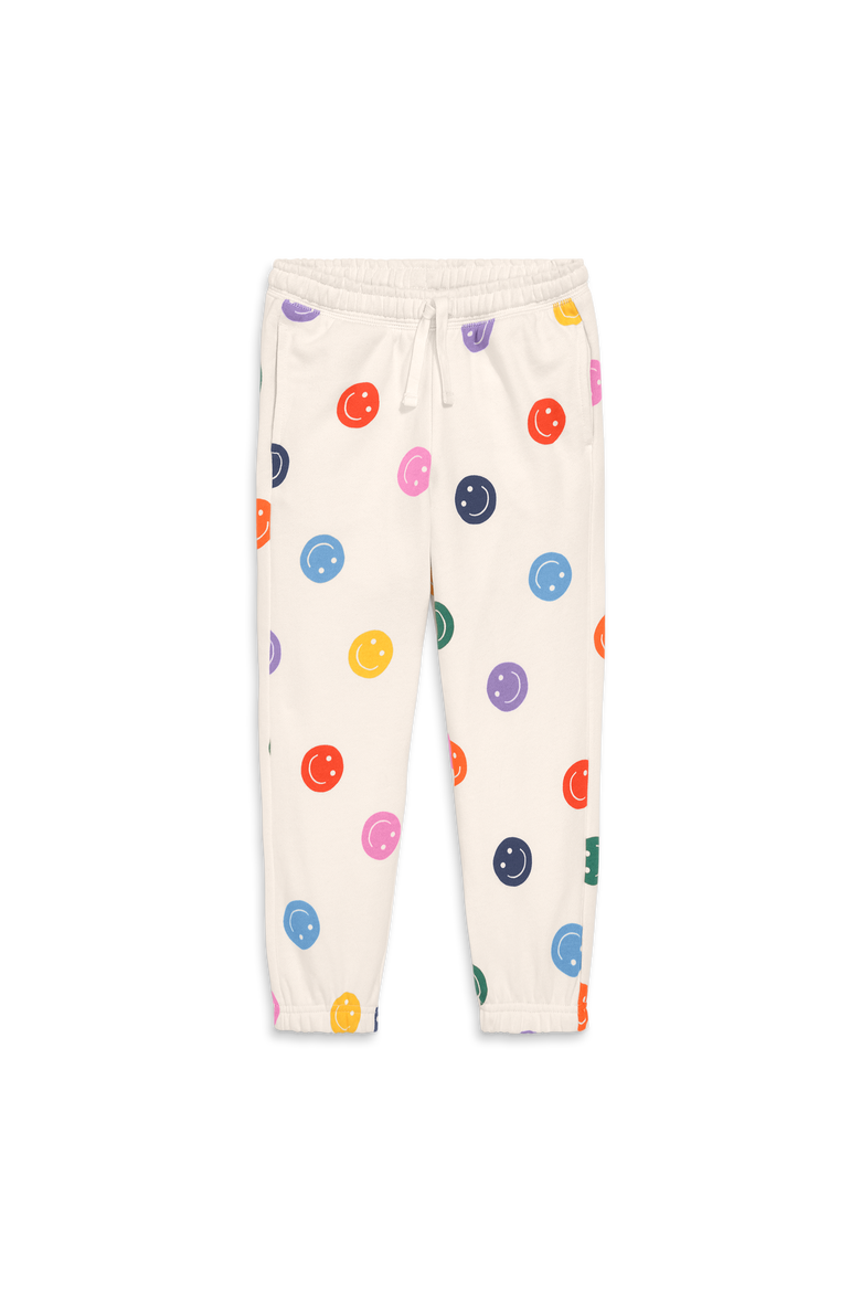 Kids Sweatpant in Solids and Graphics, Main, color, Rainbow Happy Faces