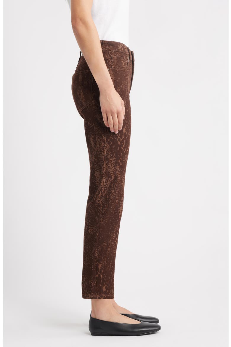 Snakeskin Print Ankle Skinny Jeans, Alternate, color, BROWN