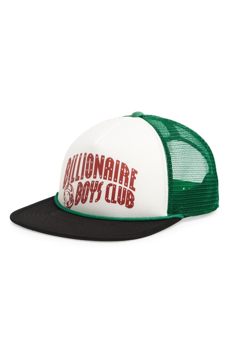 Billionaire Boys Club Curve Trucker Hat, Main, color, Black