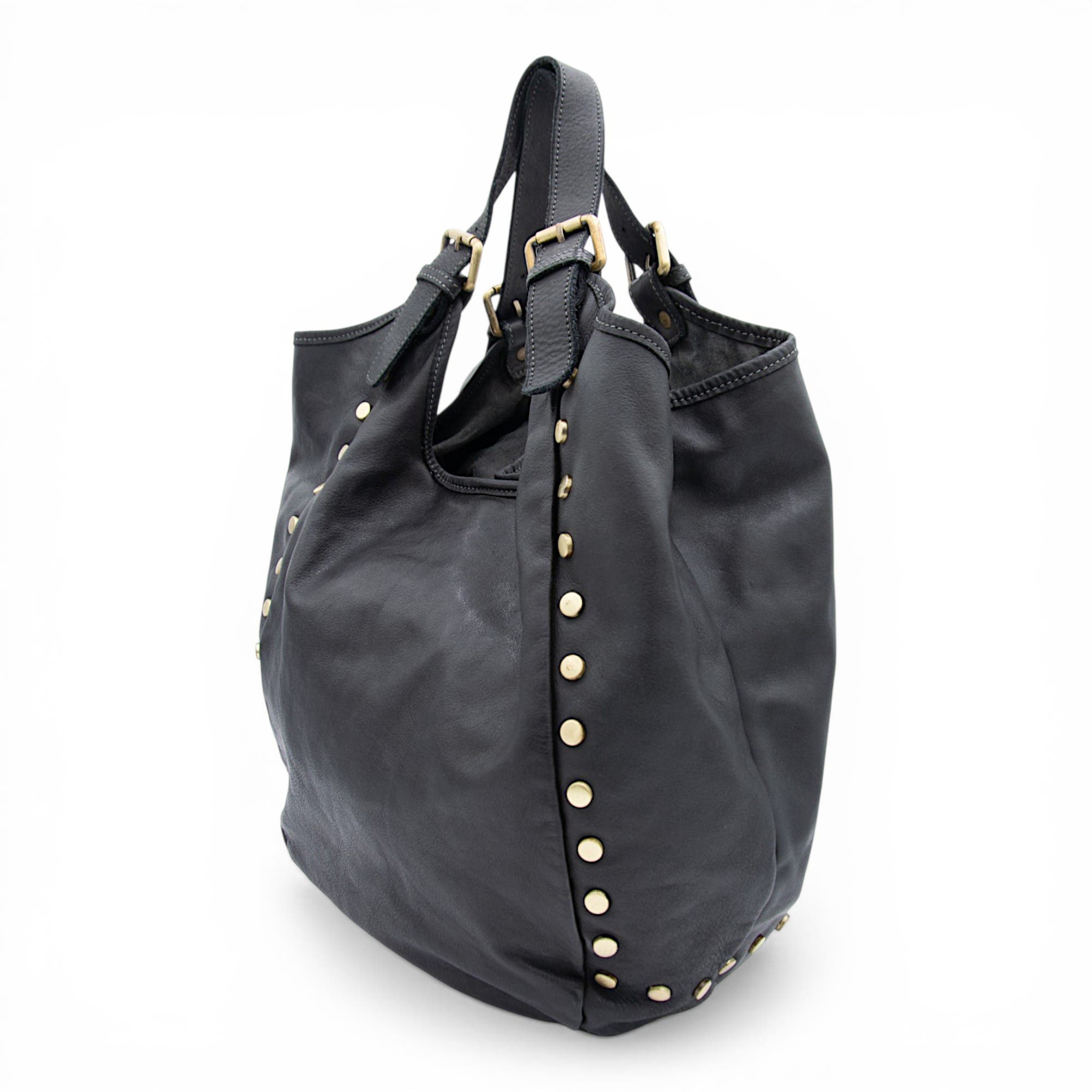 Bolsa Nova Slouchy Stud Tote, Alternate, color, Black