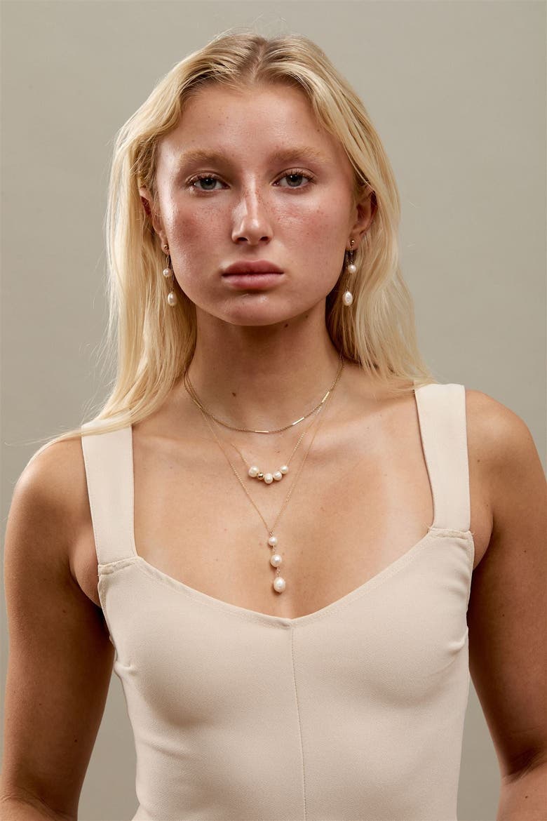 Portia Pearl Necklace, Alternate, color, Gold