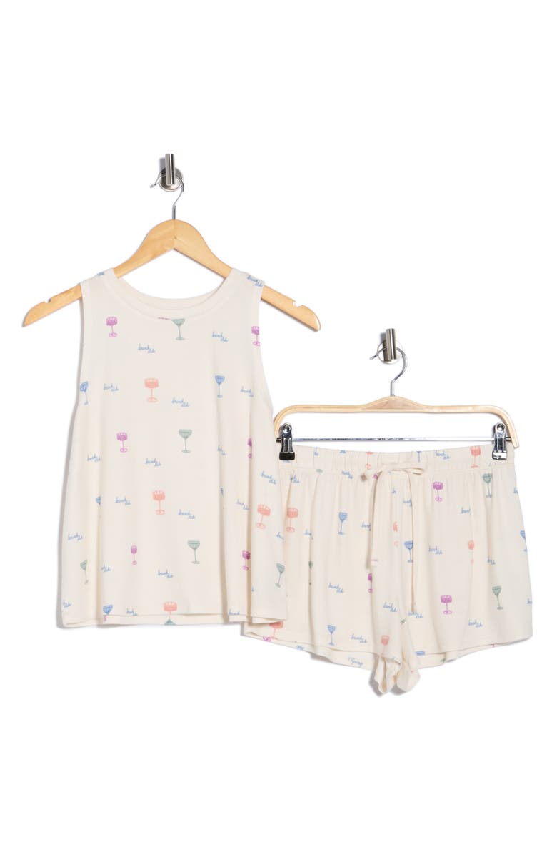 Honeydew Dream Seeker Jersey Tank & Shorts Pajamas, Alternate, color, Brunch Club