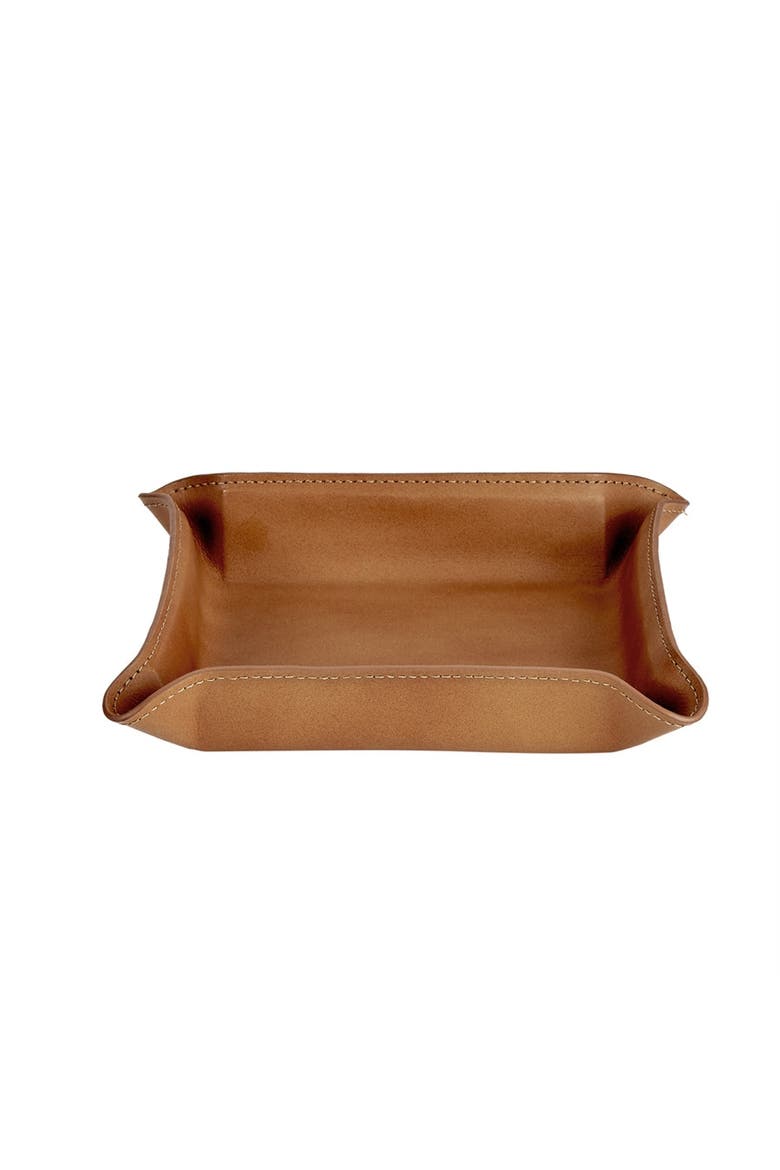 Leather Catchall Tray, Main, color, Tan
