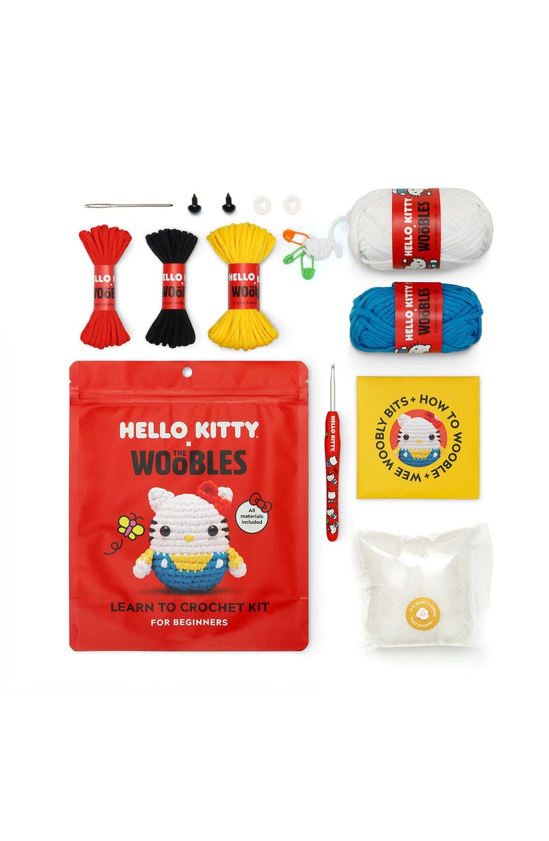 THE WOOBLES Hello Kitty Crochet Kit, Alternate, color, White