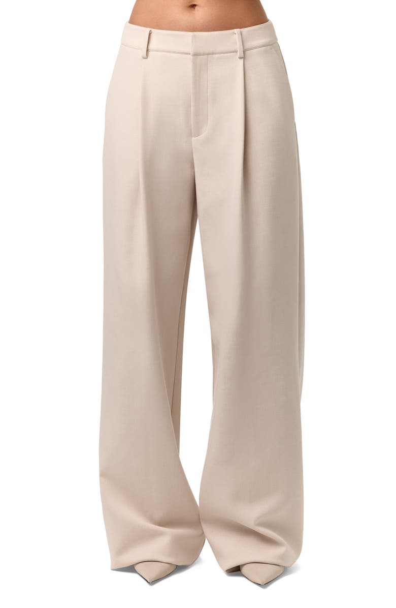 Naked Wardrobe Pleated Wide Leg Pants, Main, color, Melange Beige