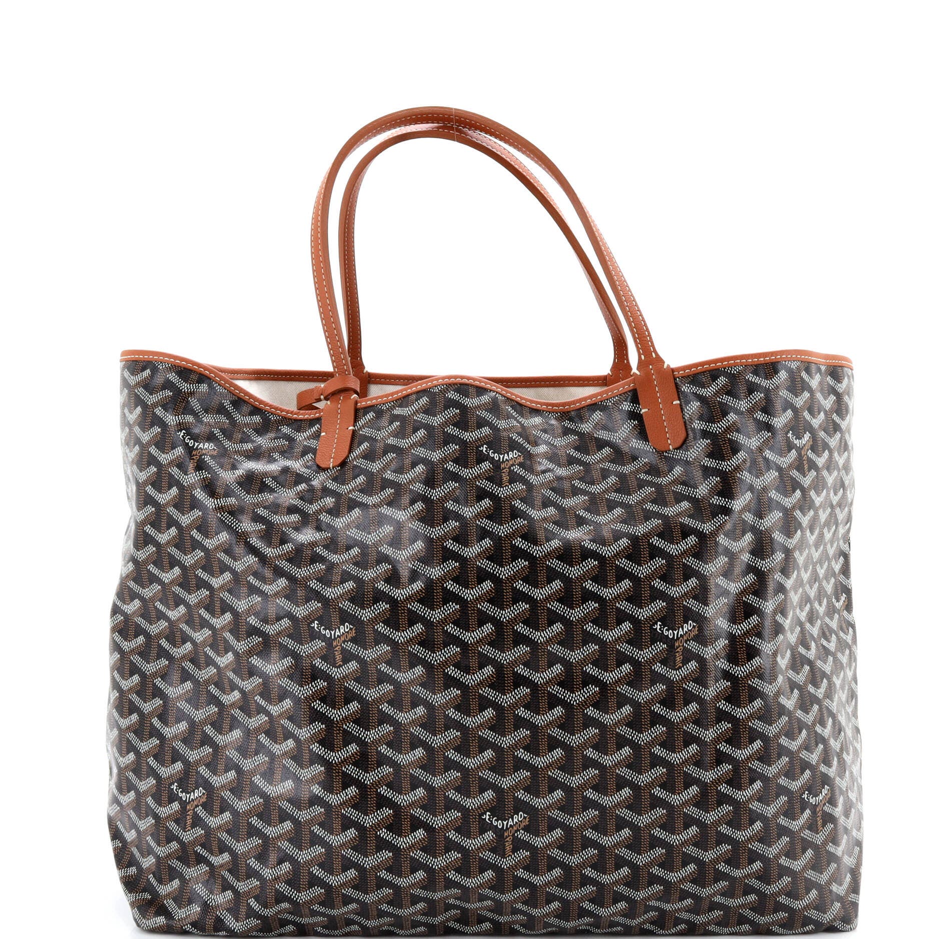 Pre-Owned Goyard Saint Louis Tote Coated Canvas GM, Alternate, color, Brown