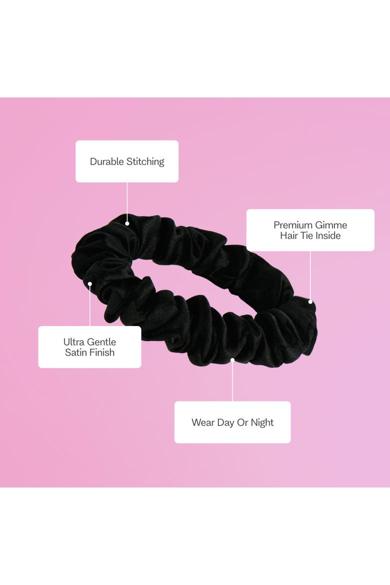 Slim Satin Hair Scrunchies, Alternate, color, Black