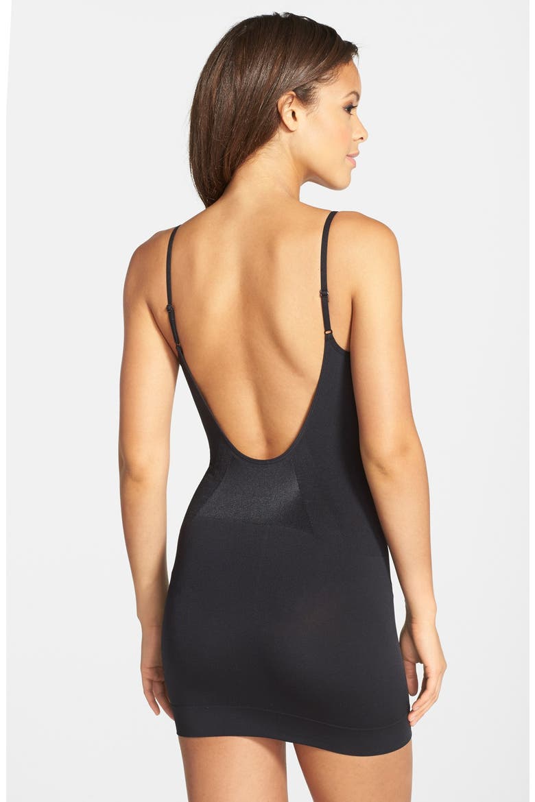 'B Smooth' Low Back Slip, Alternate, color, BLACK