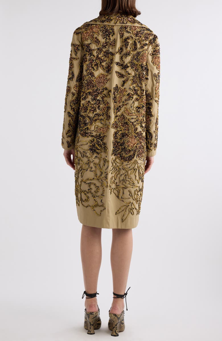 Dries Van Noten Ricca Sequin Soutache Cotton Overcoat, Alternate, color, 
