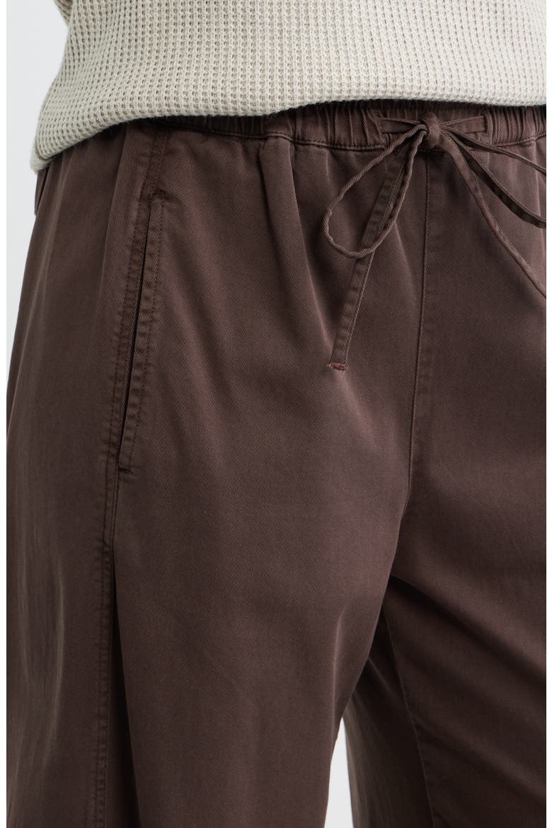 Pull On Barrel Leg Ankle Pants, Alternate, color, BROWN COFFEE
