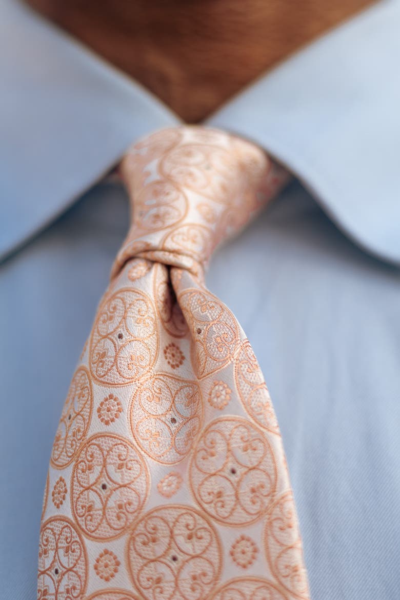 Palladio - Silk Jacquard Tie for Men, Main, color, Blush