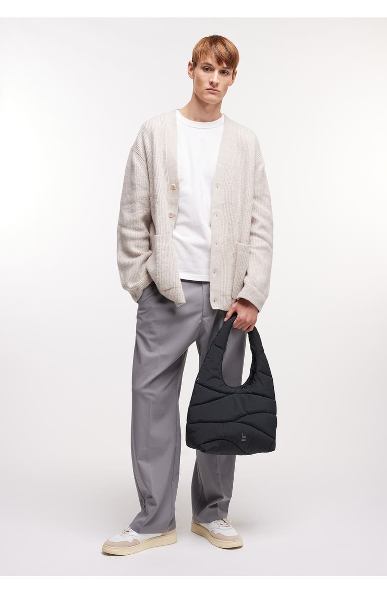 GOT BAG Wavy Puffer Recycled Nylon Shoulder Bag, Alternate, color, Black