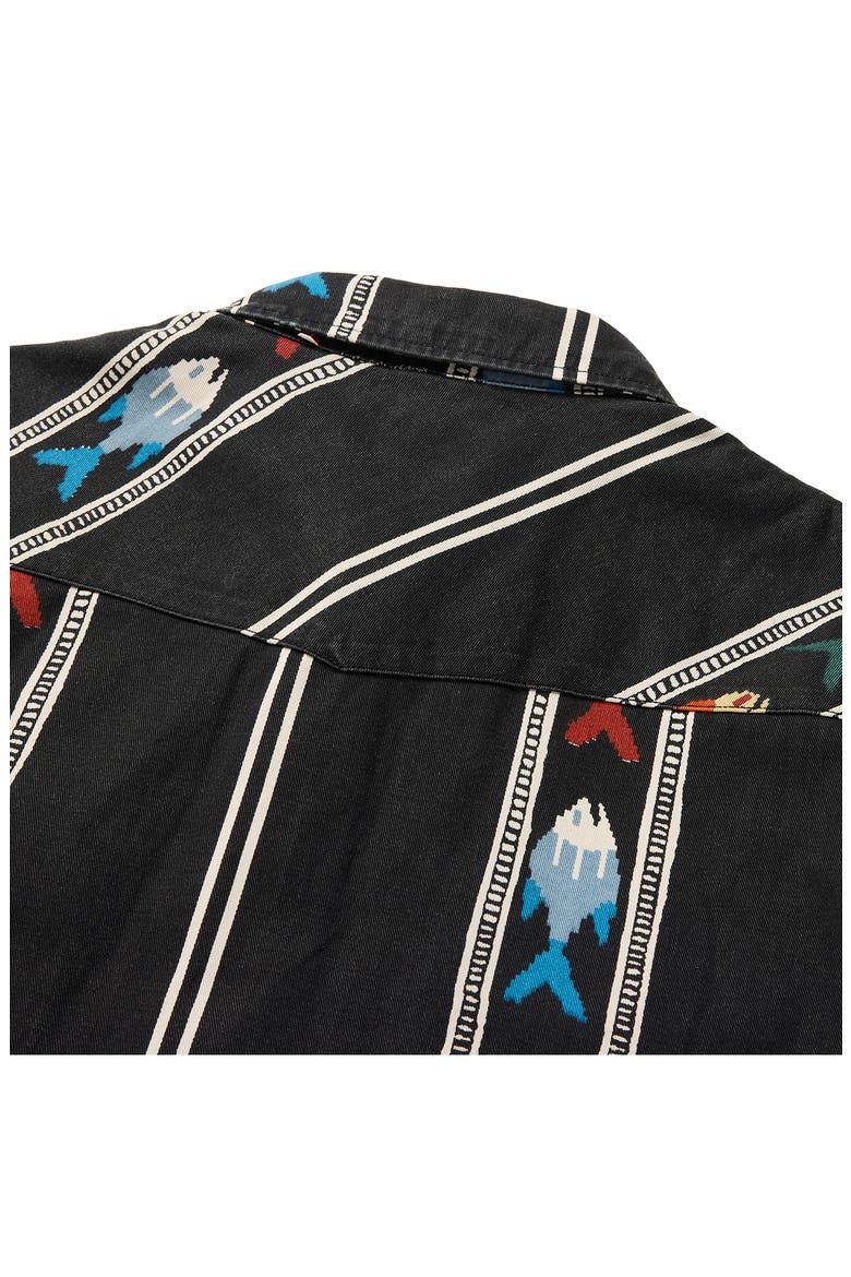 Amarillo Short Sleeve Cotton Twill Button-Up Shirt, Alternate, color, UPSTREAM BLACK