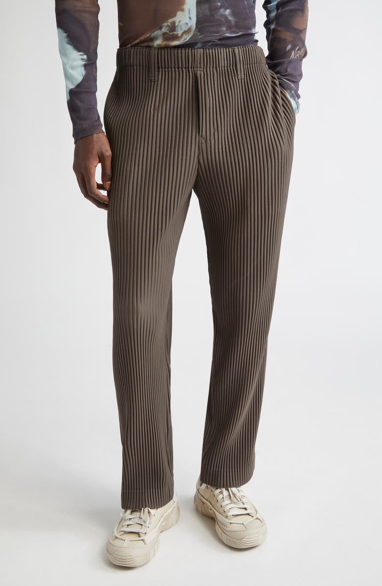 Homme Plissé Issey Miyake Tailored Pleats 2 Straight Leg Pants, Main, color, Mudstone Gray