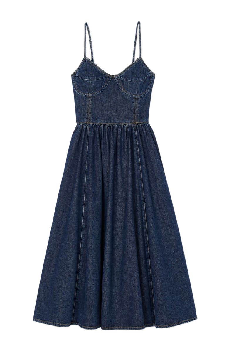 SANDRO Midi denim dress, Alternate, color, 
