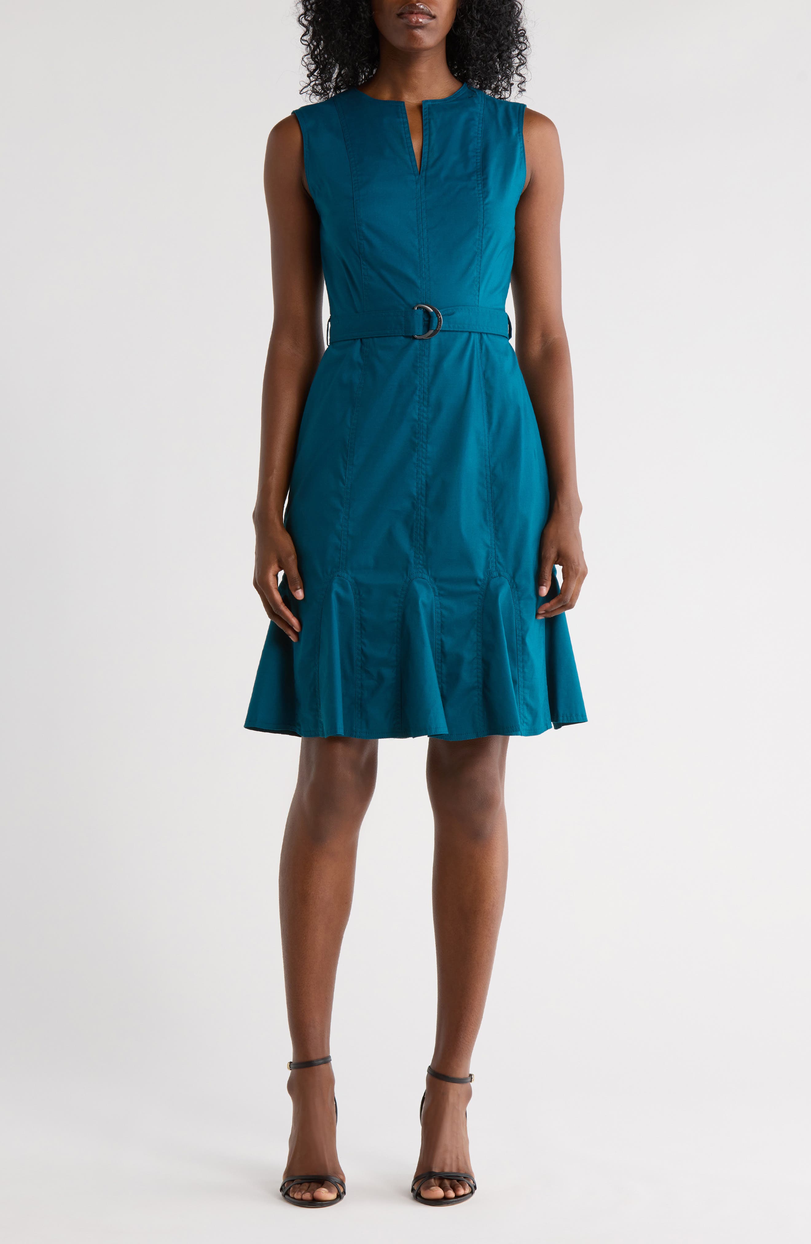 Calvin Klein Belted A-Line Dress
