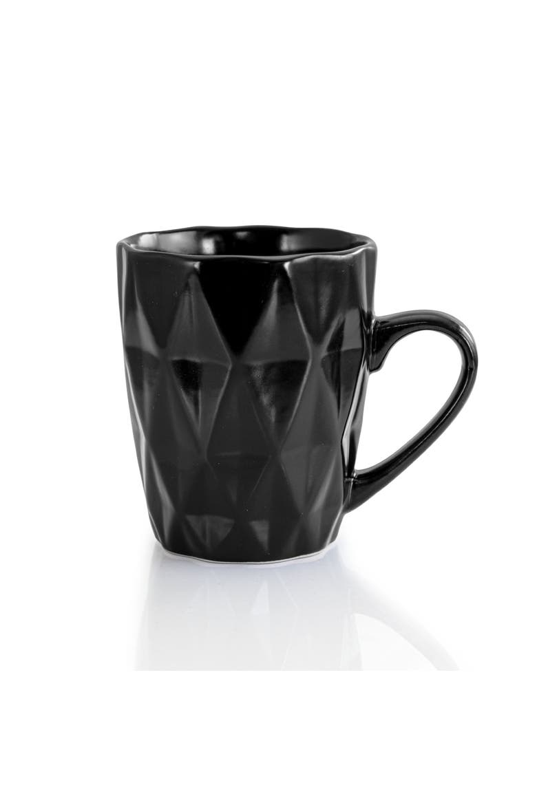 Retro Chic 16-Piece Glazed Dinnerware Set, Alternate, color, Black