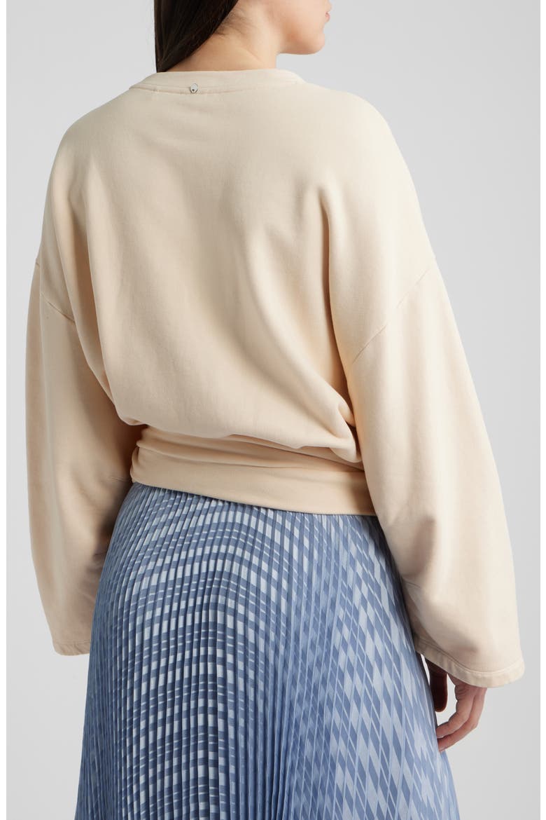 Ewani Tie Waist Cotton Sweatshirt, Alternate, color, OPEN BGE