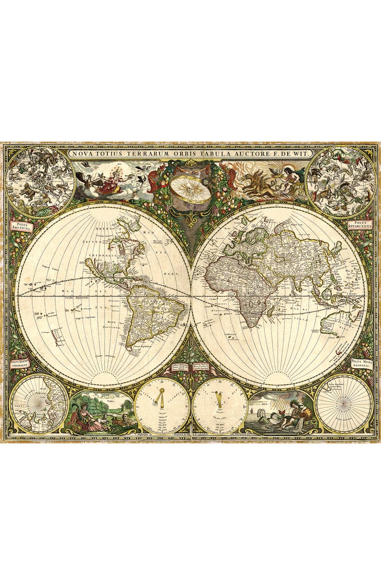 Mindbogglers Gold Vintage World Map Jigsaw Puzzle, 1500Piece, Alternate, color, 