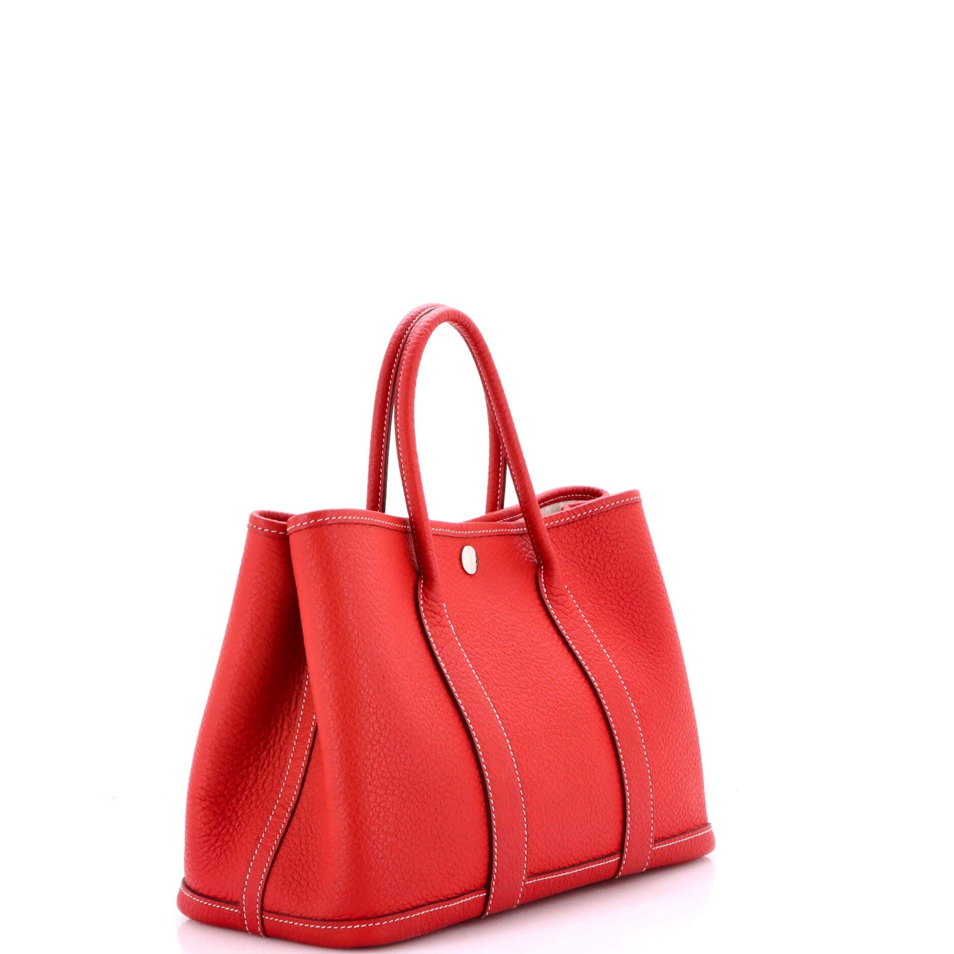 Pre-Owned Hermes Garden Party Tote Leather 30, Alternate, color, Rouge Casaque