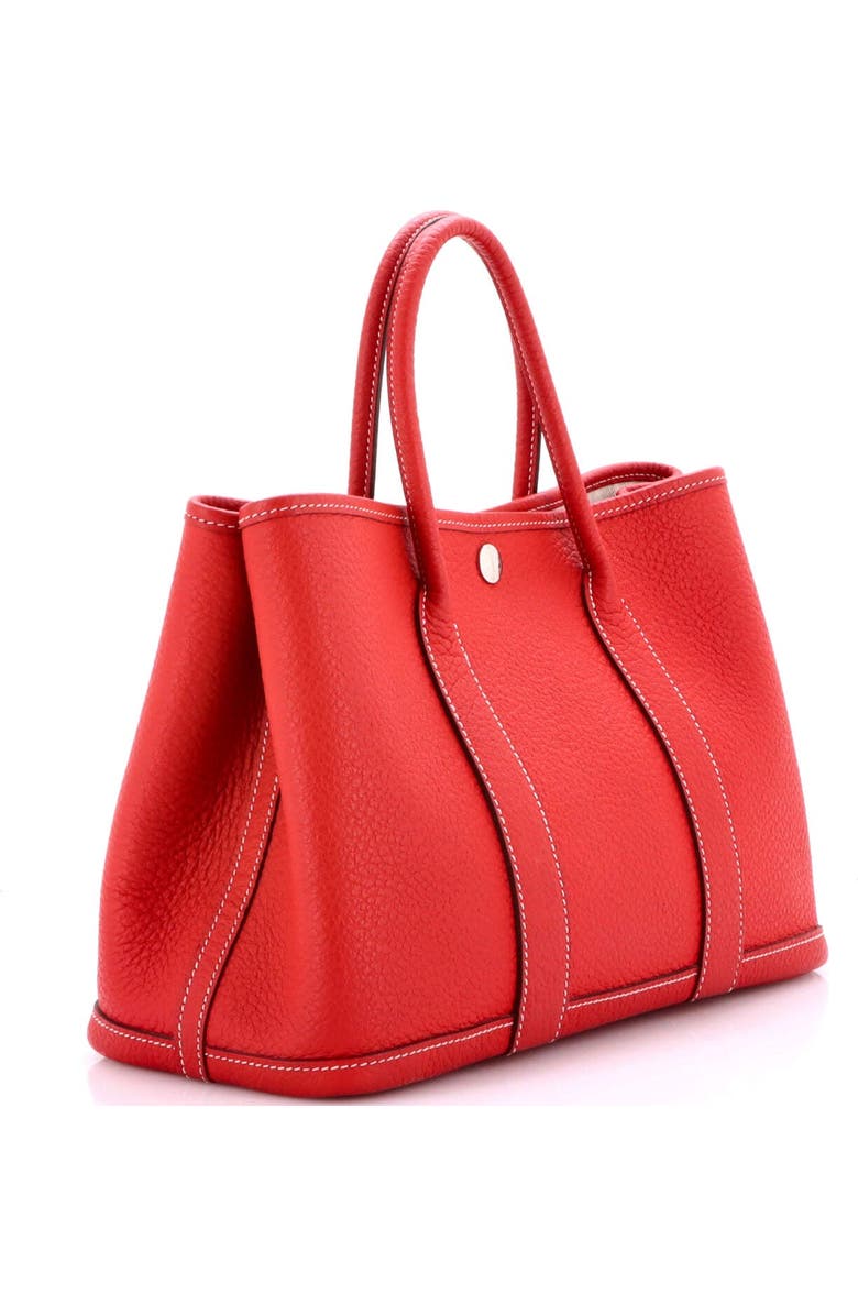Pre-Owned Hermes Garden Party Tote Leather 30, Alternate, color, Rouge Casaque