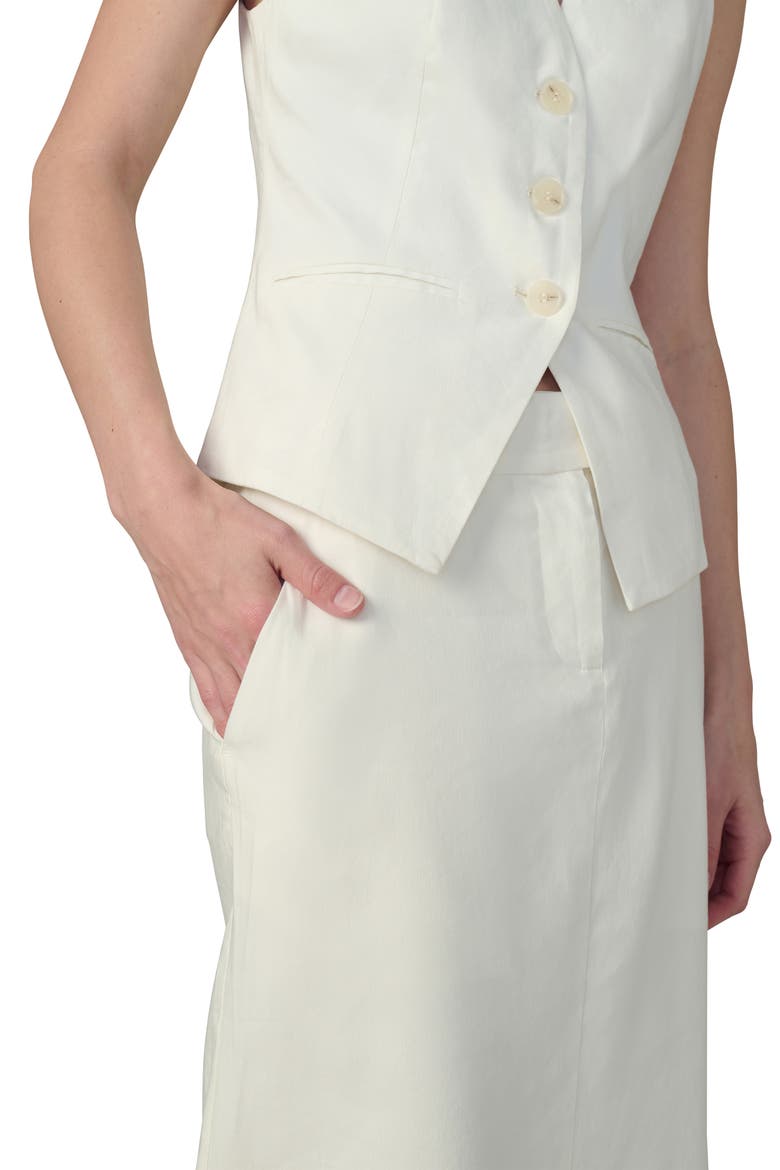 Meave Tailored Midi Skirt, Alternate, color, ECRU
