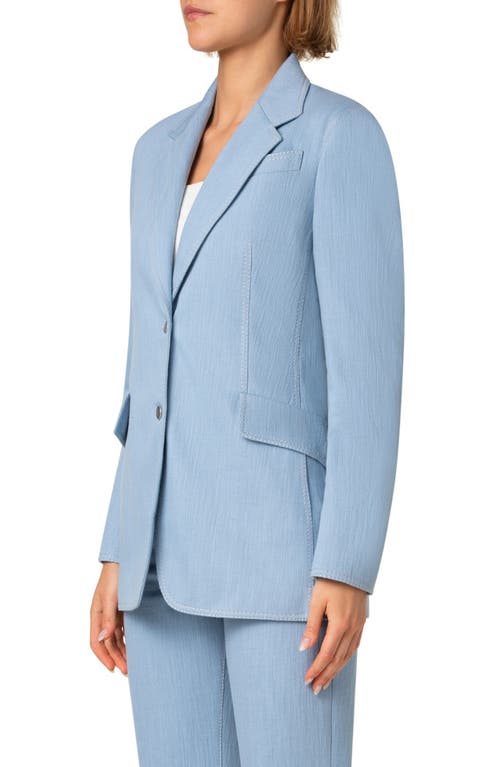 Akris Punto Washed Cotton Denim Blazer In Sky