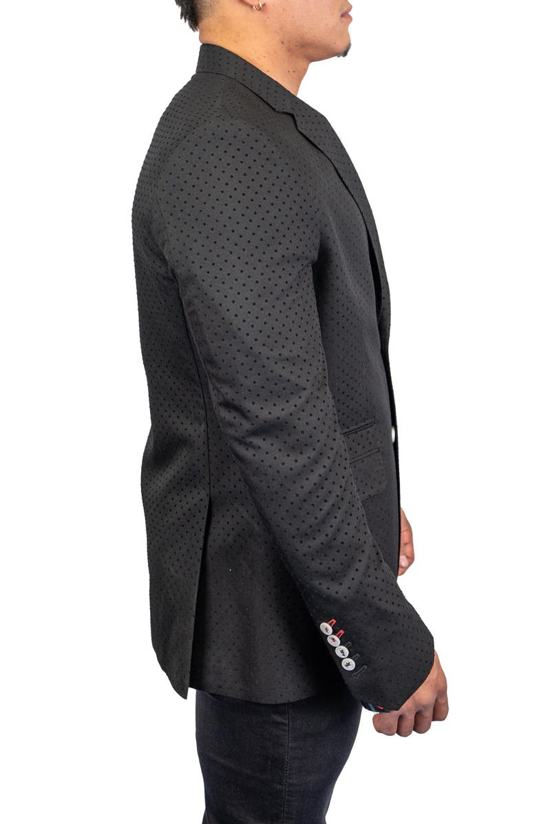 Maceoo Socrates Flocked Dot Sport Coat, Alternate, color, Black