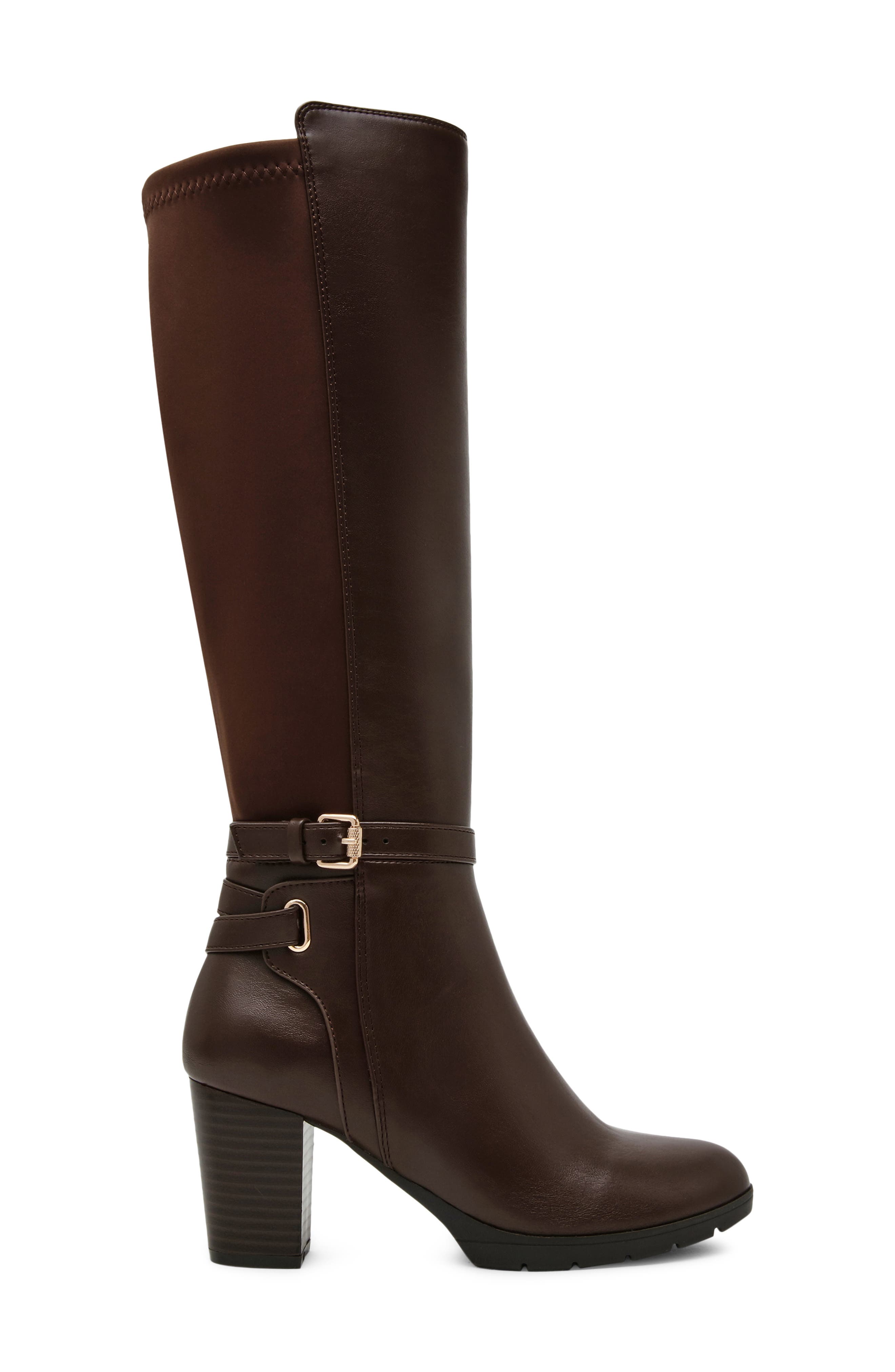 Romilda Faux Leather Tall Boot, Alternate, color, BROWN PU-SBOP