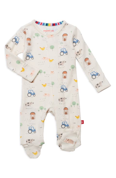 Pasture Bedtime Organic Cotton Magnetic Footie (Baby)
